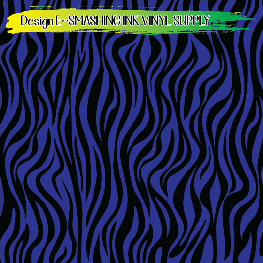 Blue Black Animal Print ★ Pattern Vinyl | Faux Leather | Sublimation (TAT 3 BUS DAYS)