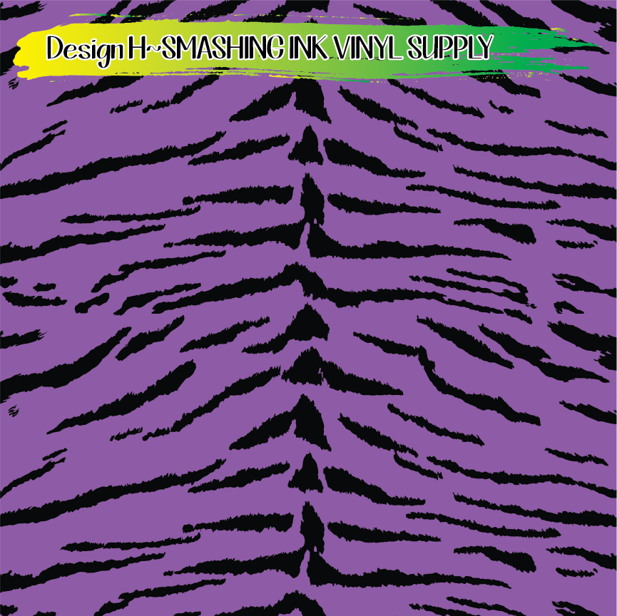 Light Purple Black Animal Print ★ Pattern Vinyl | Faux Leather | Sublimation (TAT 3 BUS DAYS)