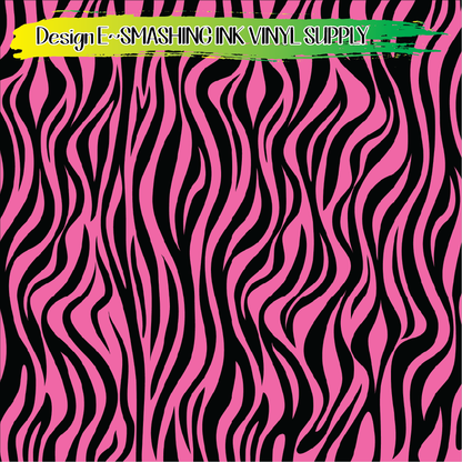 Light Pink Black Animal Print ★ Pattern Vinyl | Faux Leather | Sublimation (TAT 3 BUS DAYS)