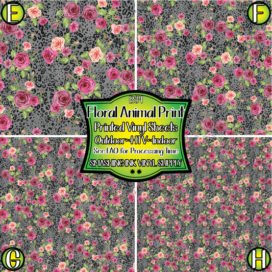 Floral Animal Print ★ Pattern Vinyl | Faux Leather | Sublimation (TAT 3 BUS DAYS)