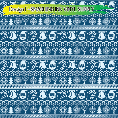 Christmas Pixels ★ Pattern Vinyl | Faux Leather | Sublimation (TAT 3 BUS DAYS)