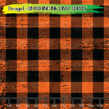 Orange Grunge Plaid  ★ Laser Safe Adhesive Film (TAT 3 BUS DAYS)