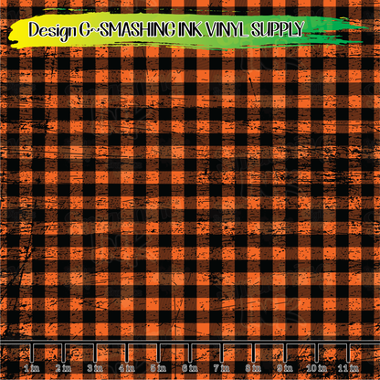 Orange Grunge Plaid  ★ Laser Safe Adhesive Film (TAT 3 BUS DAYS)