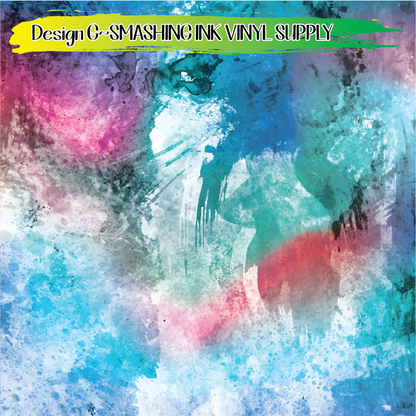 Watercolor Grunge ★ Pattern Vinyl | Faux Leather | Sublimation (TAT 3 BUS DAYS)
