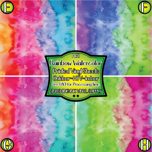 Rainbow Watercolor ★ Laser Safe Adhesive Film (TAT 3 BUS DAYS)