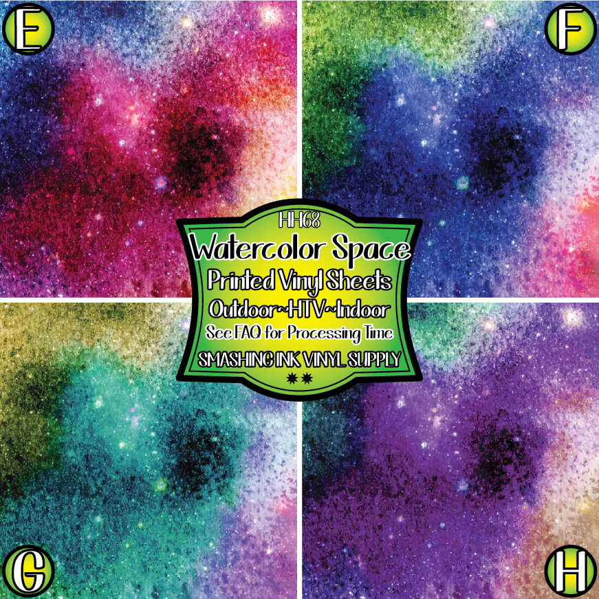 Watercolor Space ★ Pattern Vinyl | Faux Leather | Sublimation (TAT 3 BUS DAYS)