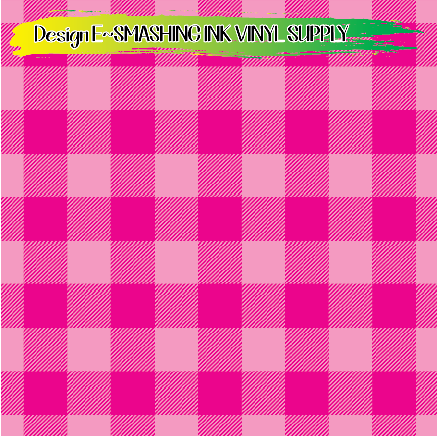 Pink Buffalo Plaid ★ Pattern Vinyl | Faux Leather | Sublimation (TAT 3 BUS DAYS)