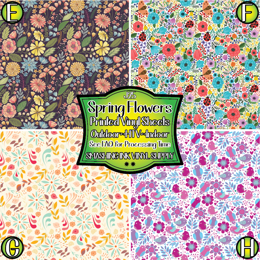 Spring Flowers ★ Printed Sheets | Faux Leather | Laser Safe – Smashing ...