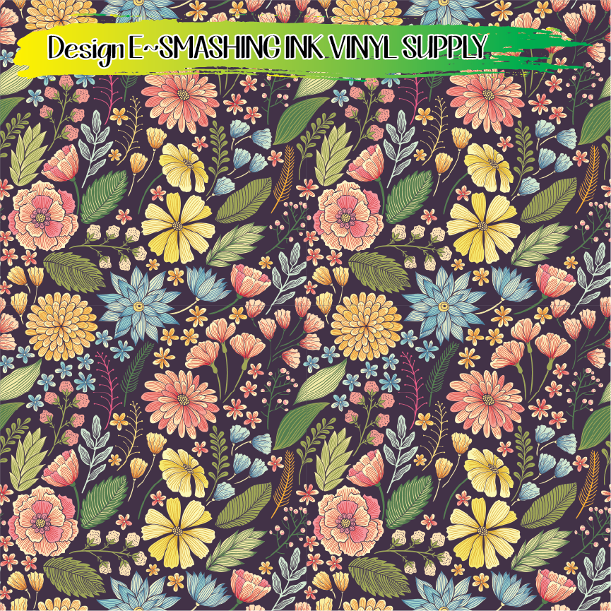 Spring Flowers ★ Pattern Vinyl | Faux Leather | Sublimation (TAT 3 BUS DAYS)