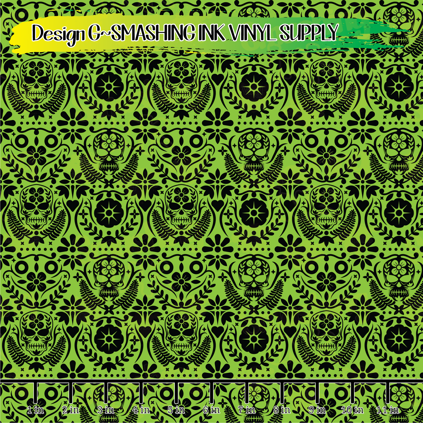 Ornamental Skulls ★ Pattern Vinyl | Faux Leather | Sublimation (TAT 3 BUS DAYS)