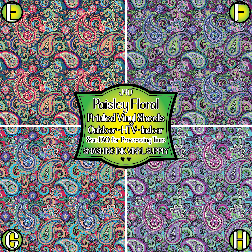 Paisley Floral ★ Pattern Vinyl | Faux Leather | Sublimation (TAT 3 BUS DAYS)