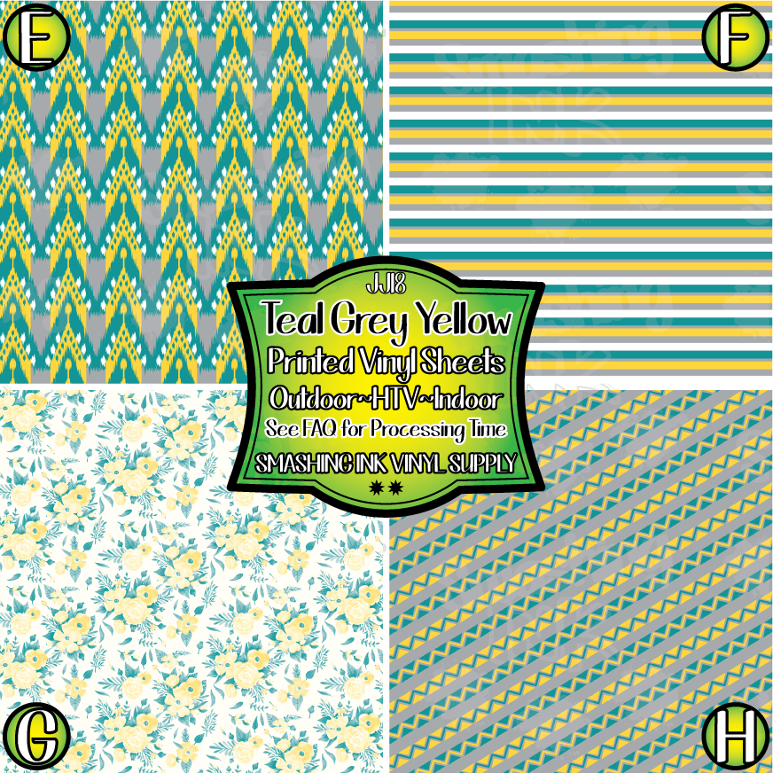 Teal Grey Yellow ★ Laser Safe Adhesive Film (TAT 3 BUS DAYS)