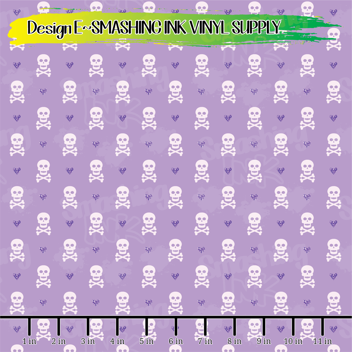 Purple Girly Skulls ★ Laser Safe Adhesive Film (TAT 3 BUS DAYS)