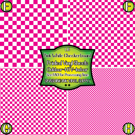 Pink White Checkerboard ★ Laser Safe Adhesive Film (TAT 3 BUS DAYS)
