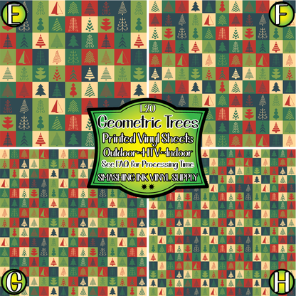 Geometric Trees ★ Pattern Vinyl | Faux Leather | Sublimation (TAT 3 BUS DAYS)