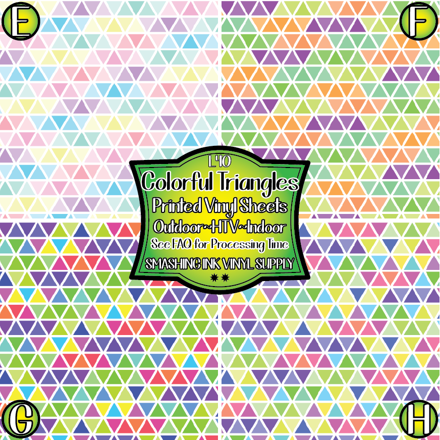 Colorful Triangles ★ Pattern Vinyl | Faux Leather | Sublimation (TAT 3 BUS DAYS)