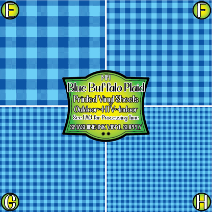 Blue Buffalo Plaid ★ Laser Safe Adhesive Film (TAT 3 BUS DAYS)