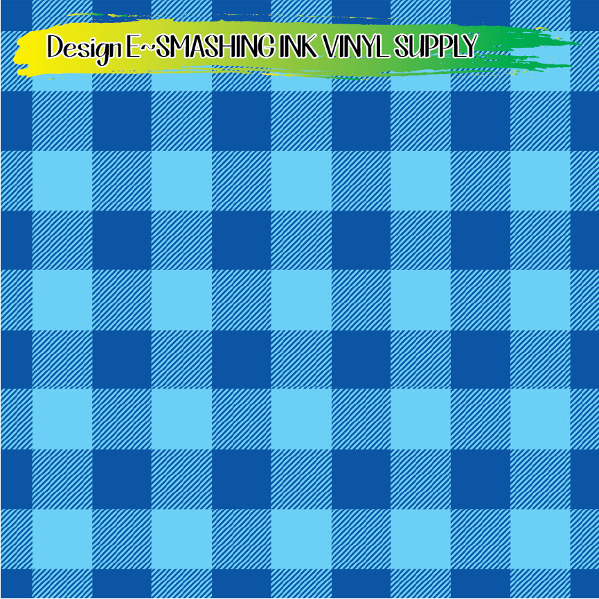 Blue Buffalo Plaid ★ Laser Safe Adhesive Film (TAT 3 BUS DAYS)