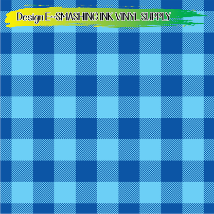 Blue Buffalo Plaid ★ Laser Safe Adhesive Film (TAT 3 BUS DAYS)