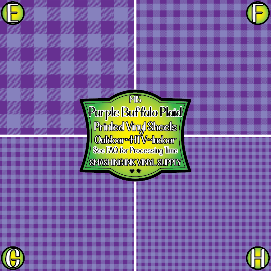 Purple Buffalo Plaid ★ Laser Safe Adhesive Film (TAT 3 BUS DAYS)