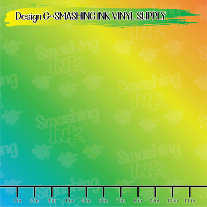 Orange Blue Yellow Ombre ★ Pattern Vinyl | Faux Leather | Sublimation (TAT 3 BUS DAYS)