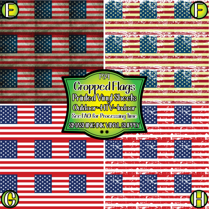 Cropped Flags ★ Pattern Vinyl | Faux Leather | Sublimation (TAT 3 BUS DAYS)