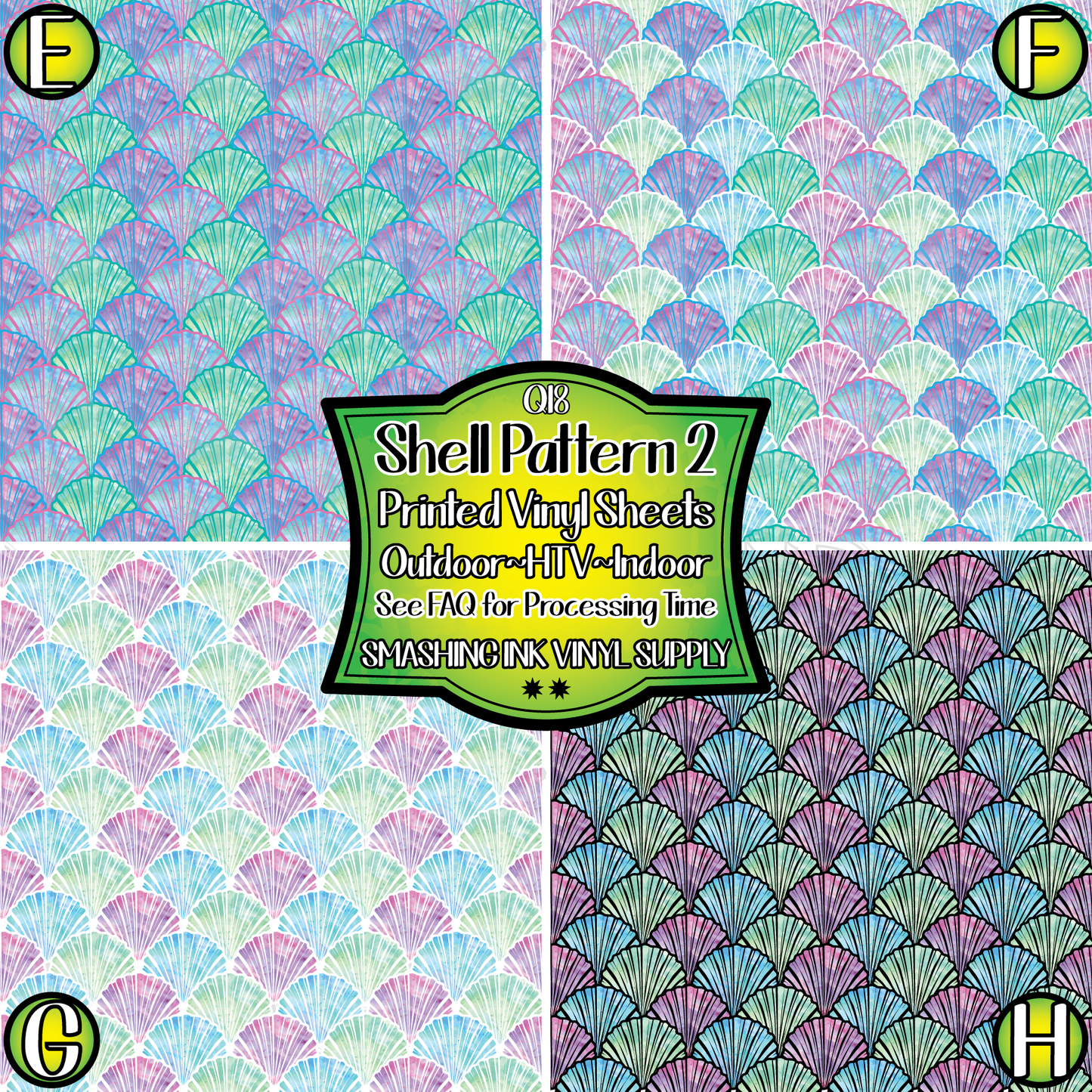 Shell Pattern ★ Pattern Vinyl | Faux Leather | Sublimation (TAT 3 BUS DAYS)