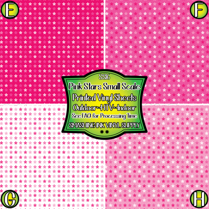 Pink Stars Small Scale ★ Pattern Vinyl | Faux Leather | Sublimation (TAT 3 BUS DAYS)