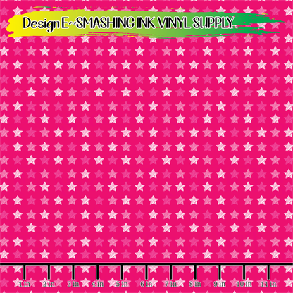 Pink Stars Small Scale ★ Pattern Vinyl | Faux Leather | Sublimation (TAT 3 BUS DAYS)