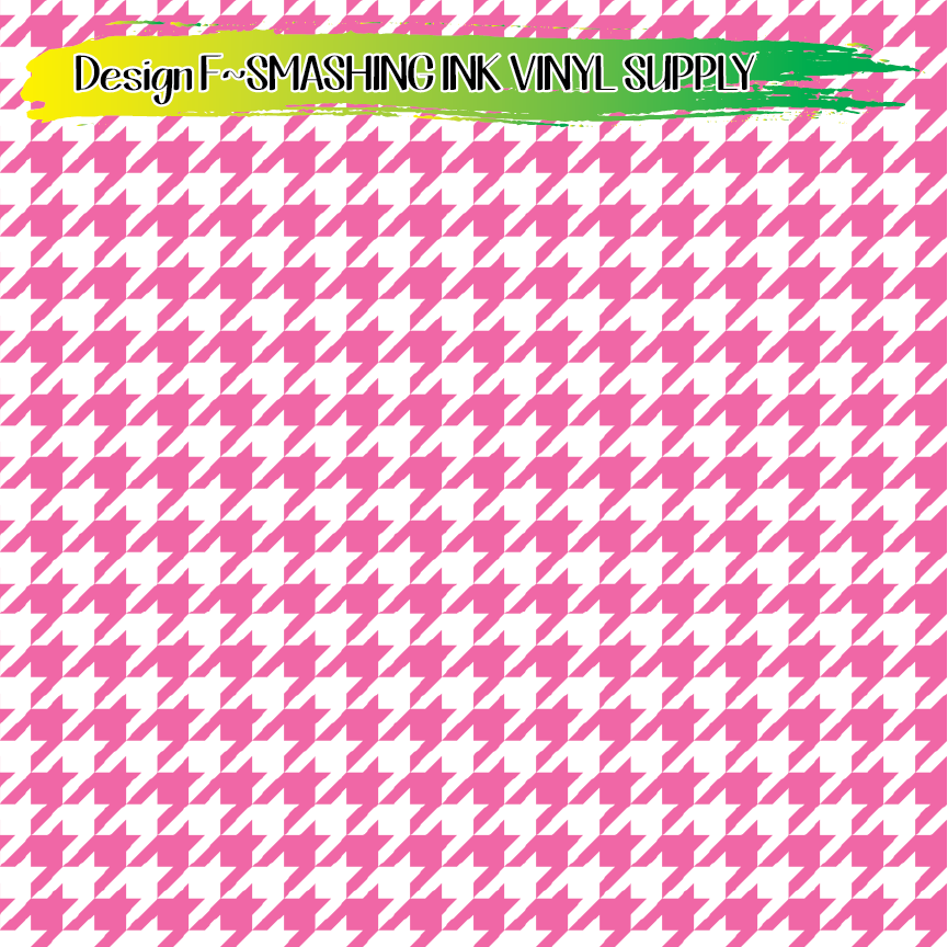 Light Pink White Houndstooth ★ Laser Safe Adhesive Film (TAT 3 BUS DAYS)