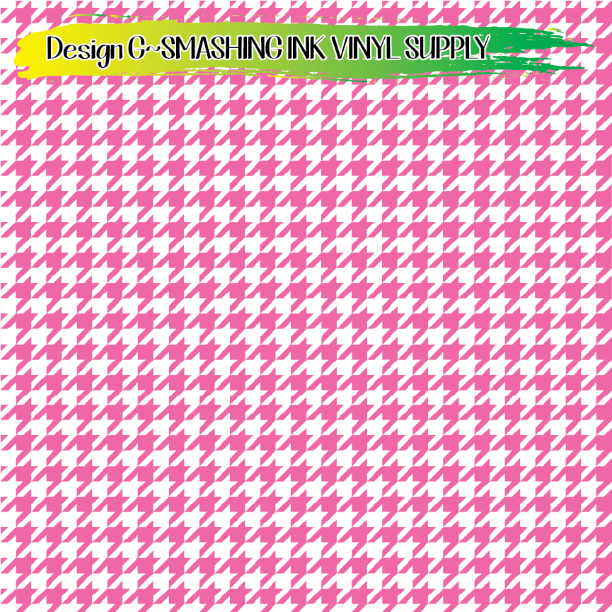 Light Pink White Houndstooth ★ Laser Safe Adhesive Film (TAT 3 BUS DAYS)