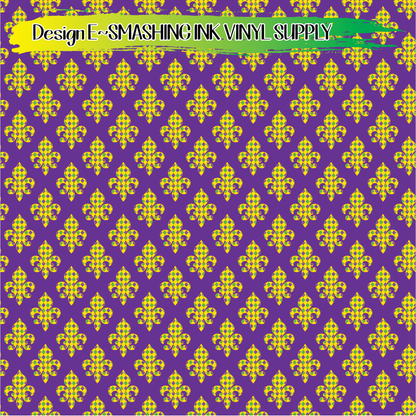 Mardi Gras Fleur-de-lis Pattern ★ Laser Safe Adhesive Film (TAT 3 BUS DAYS)