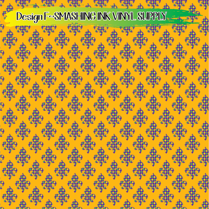 Mardi Gras Fleur-de-lis Pattern ★ Pattern Vinyl | Faux Leather | Sublimation (TAT 3 BUS DAYS)