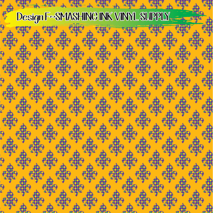 Mardi Gras Fleur-de-lis Pattern ★ Laser Safe Adhesive Film (TAT 3 BUS DAYS)