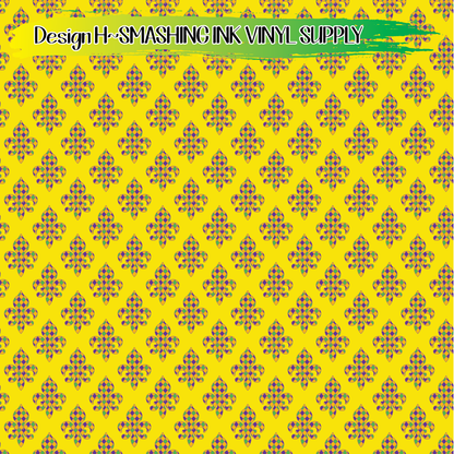 Mardi Gras Fleur-de-lis Pattern ★ Laser Safe Adhesive Film (TAT 3 BUS DAYS)