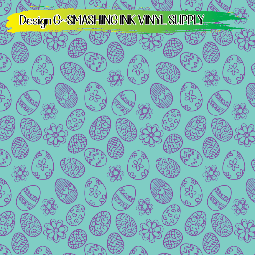 Easter Egg Pattern ★ Pattern Vinyl | Faux Leather | Sublimation (TAT 3 BUS DAYS)