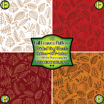 Fall Leaves ★ Pattern Vinyl | Faux Leather | Sublimation (TAT 3 BUS DAYS)