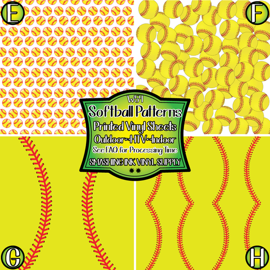 Softball Patterns ★ Laser Safe Adhesive Film (TAT 3 BUS DAYS)