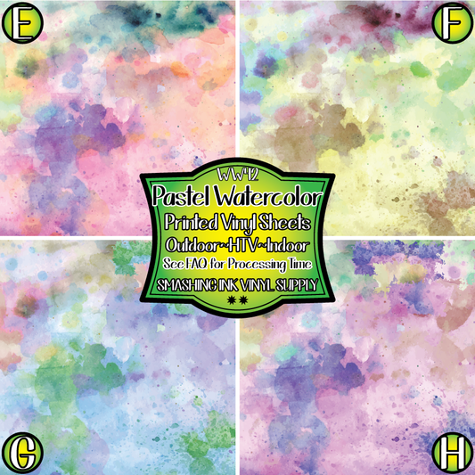 Pastel Watercolor ★ Pattern Vinyl | Faux Leather | Sublimation (TAT 3 BUS DAYS)