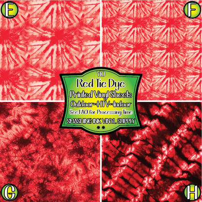 Red Tie Dye ★ Pattern Vinyl | Faux Leather | Sublimation (TAT 3 BUS DAYS)