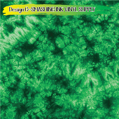 Green Tie Dye ★ Pattern Vinyl | Faux Leather | Sublimation (TAT 3 BUS DAYS)