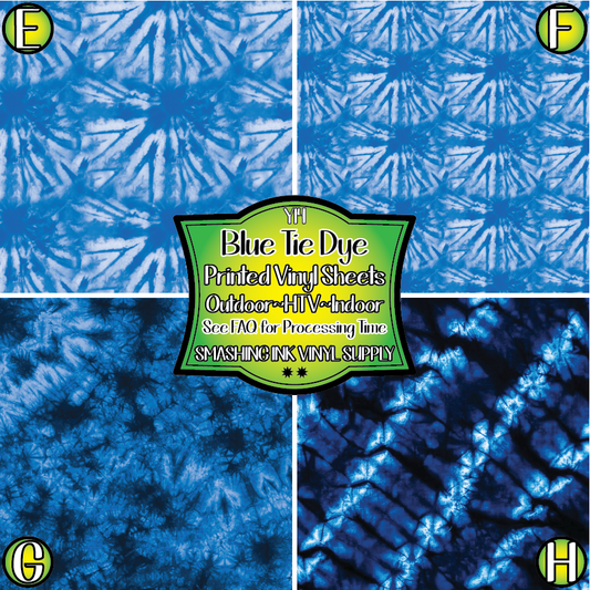 Blue Tie Dye ★ Laser Safe Adhesive Film (TAT 3 BUS DAYS)