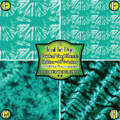 Teal Tie Dye ★ Pattern Vinyl | Faux Leather | Sublimation (TAT 3 BUS DAYS)