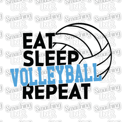 Eat Sleep Volleyball Repeat - Heat Transfer | DTF | Sublimation (TAT 3 BUS DAYS) [3D-11HTV]