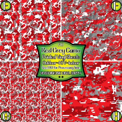 Red Grey Camo ★ Laser Safe Adhesive Film (TAT 3 BUS DAYS)