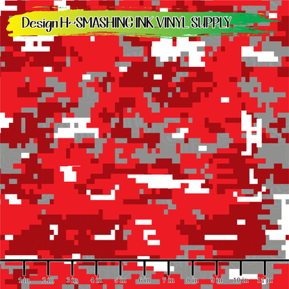 Red/Gray Camo ★ Laser Safe Adhesive Film (TAT 3 BUS DAYS)