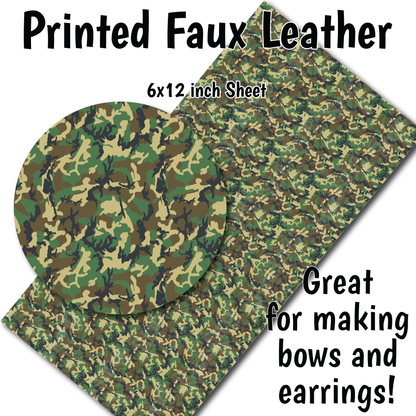 Military Camo Faux Leather Sheet SHIPS IN 3 BUS DAYS