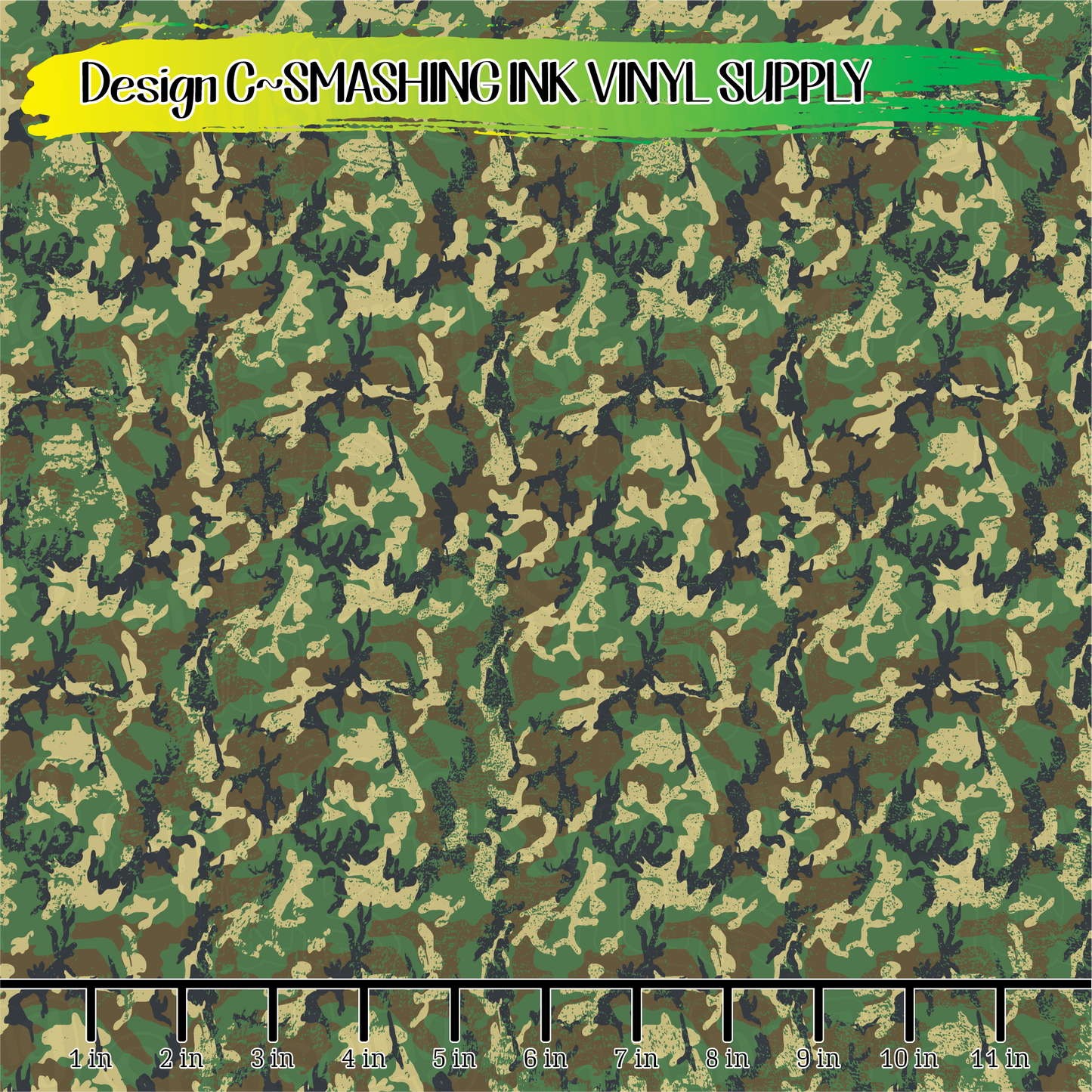 Distressed Military Camo ★ Laser Safe Adhesive Film (TAT 3 BUS DAYS)