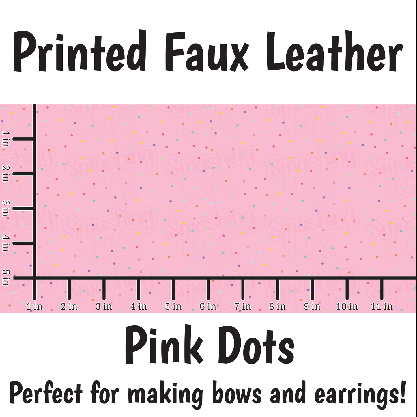 Pink Dots - Faux Leather Sheet (SHIPS IN 3 BUS DAYS)