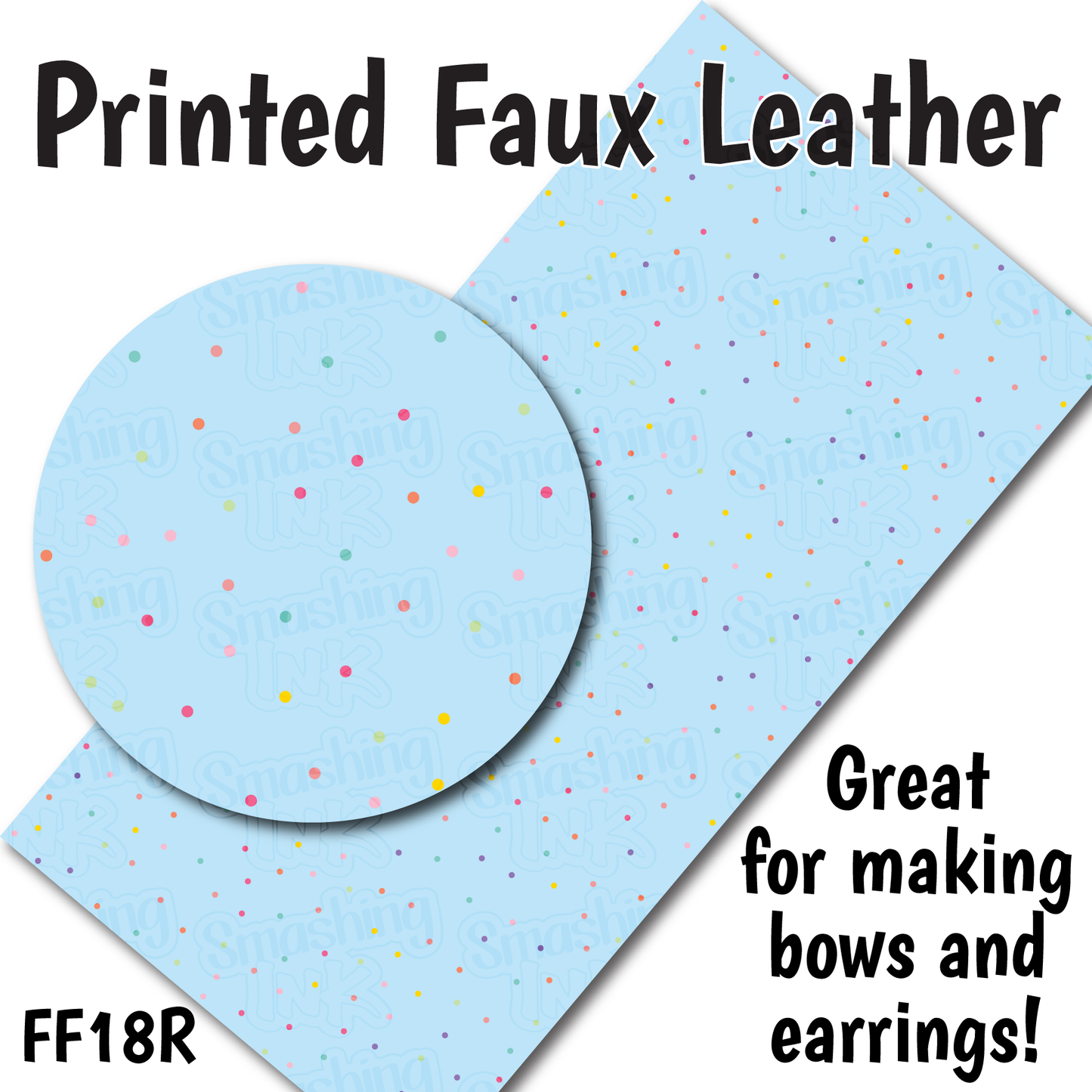 Blue Dots - Faux Leather Sheet (SHIPS IN 3 BUS DAYS)